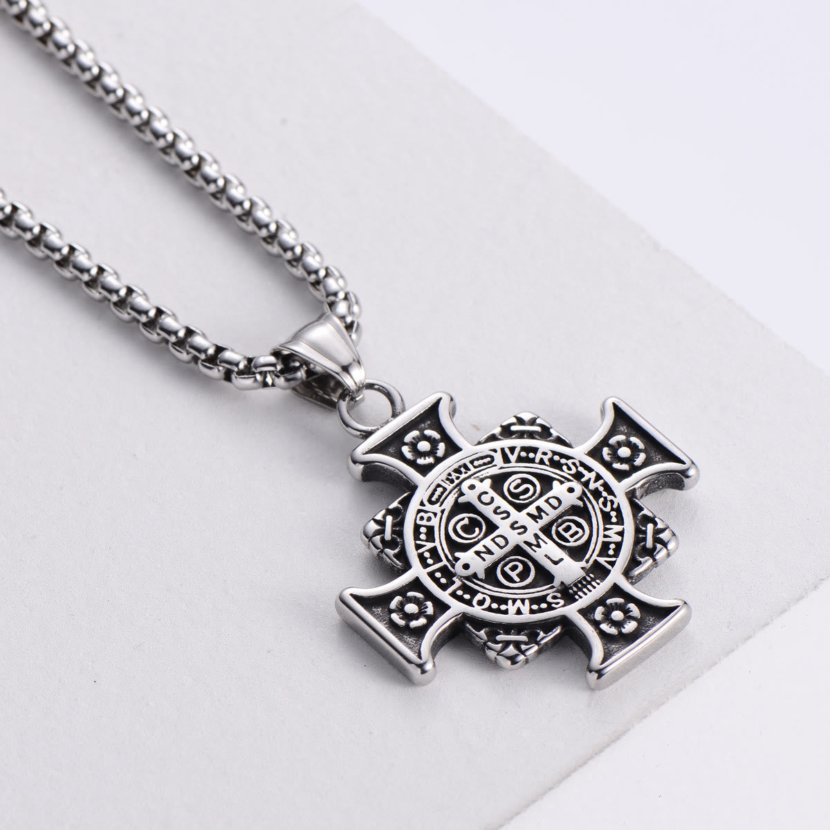 Christiandiscipleshop Saint Benedict Protection Medal Cross Pendant Necklace