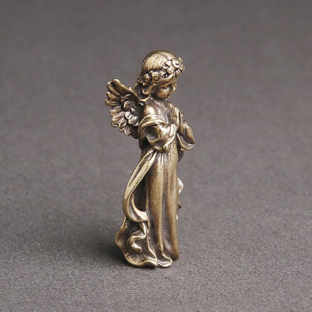 Christiandiscipleshop Retro Style Brass Stereoscopic Bronze Guardian Angel Desktop Decorations Ornament