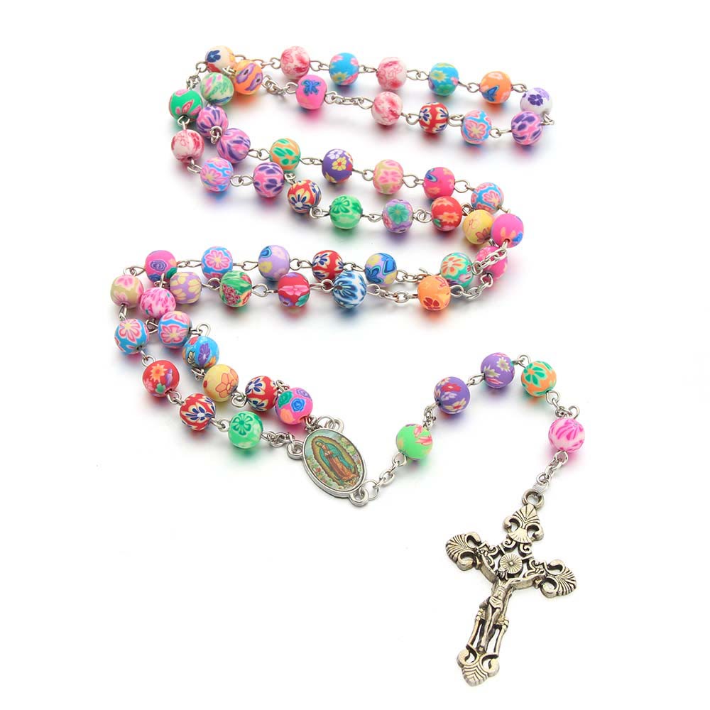 Christian Cross Catholic Multi Coloured Rosary