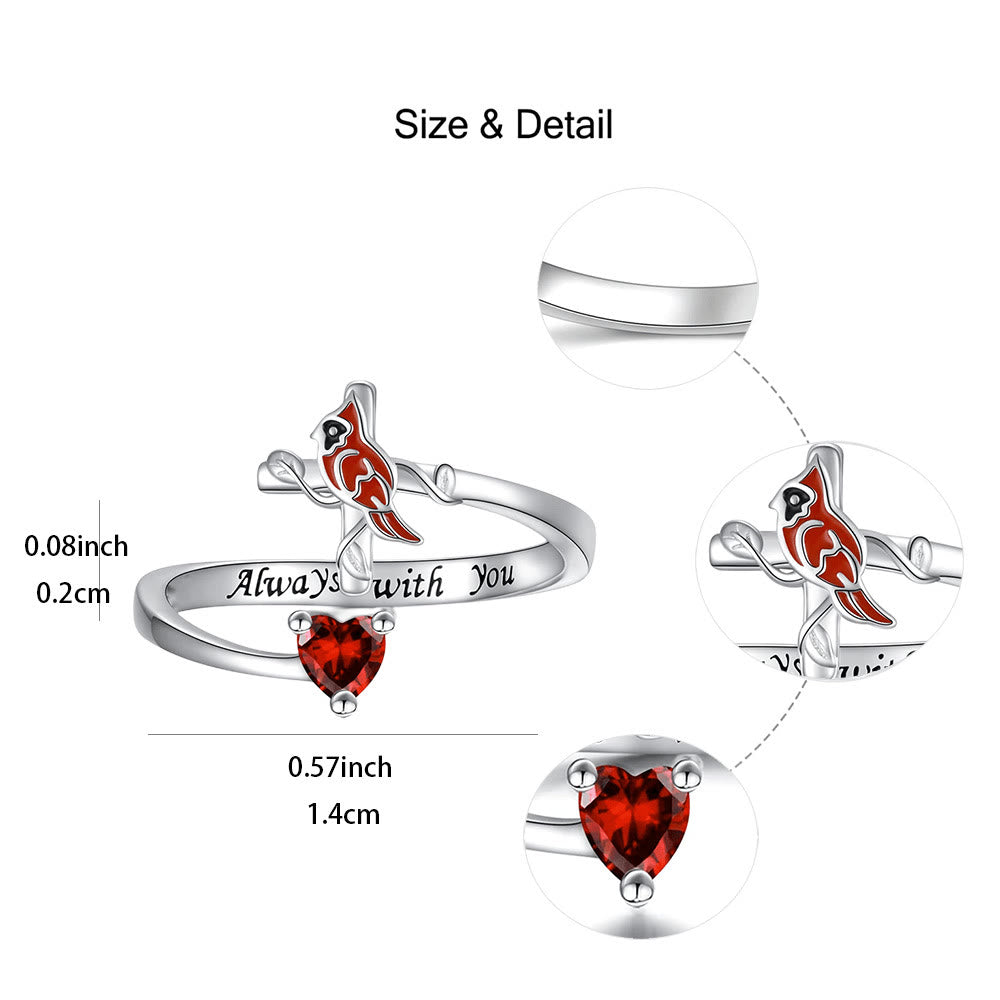 christiandiscipleshop The Vitality of Jesus: Red Cardinal Adjustable Ring