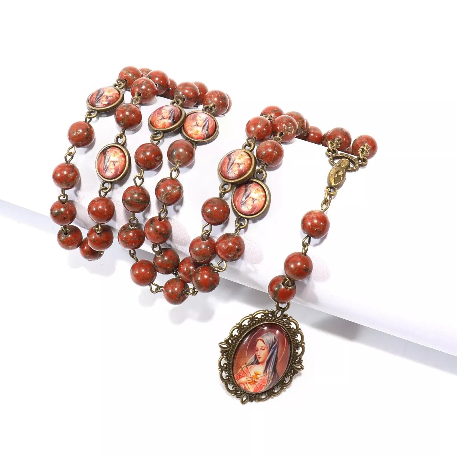 Christiandiscipleshop Our Lady Seven Sorrows Natural Sesame Stone Rosary