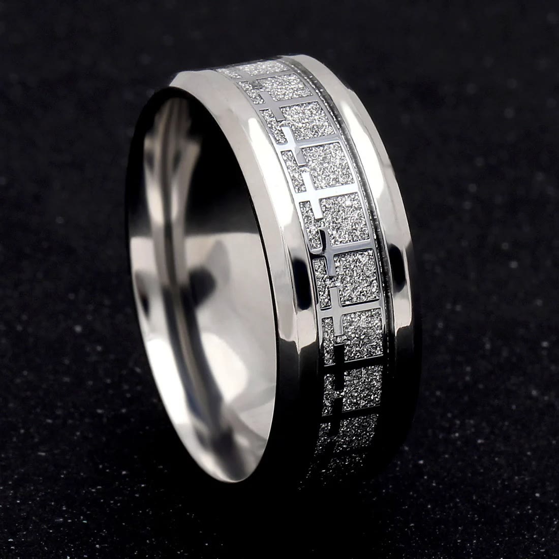Christiandiscipleshop Shinny Jesus Cross Ring Religious Band Jewelry