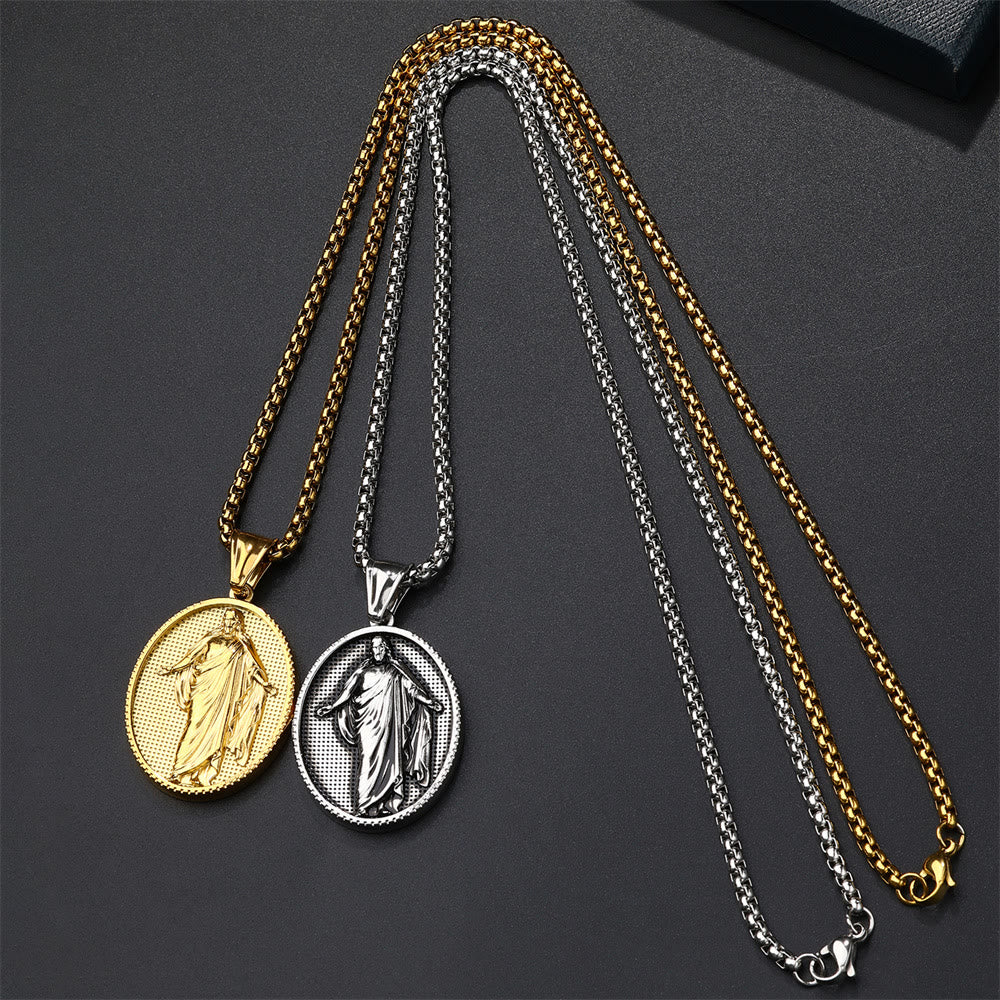 christiandiscipleshop Jesus Medallion Pendant Blessing Necklace