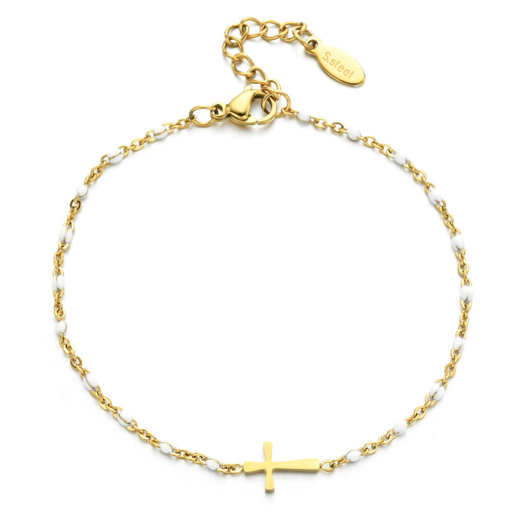 Christiandiscipleshop Delicate Minimalist Cross Bracelet