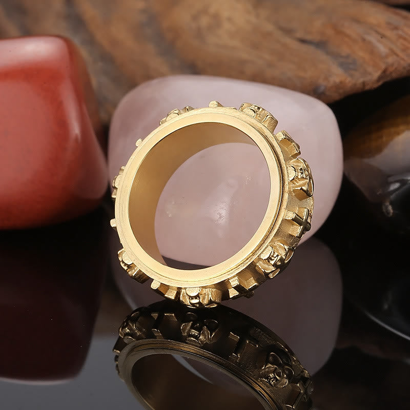 Christiandiscipleshop Rotatable Skull Head Cross Religion Ring