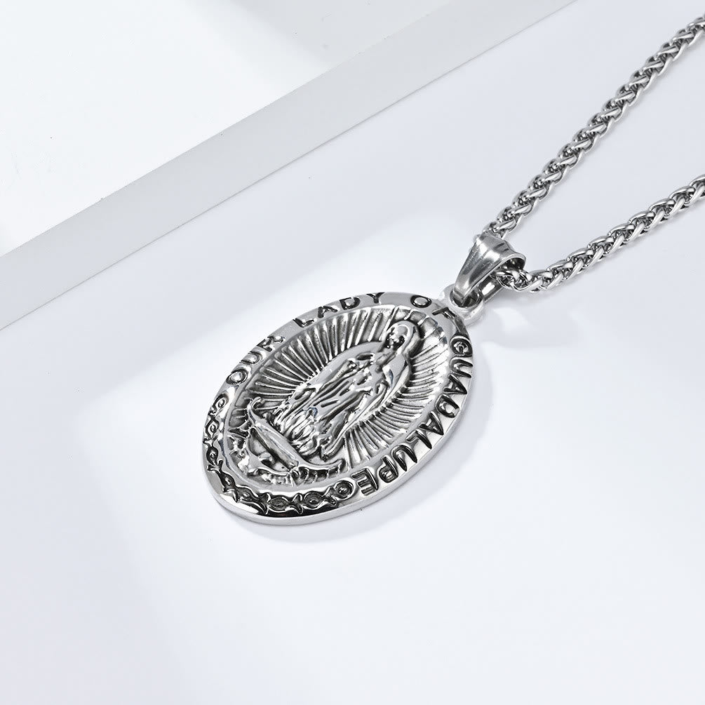 christiandiscipleshopthe 3 Colors Our Lady of Guadalupe Stainless Steel Necklace