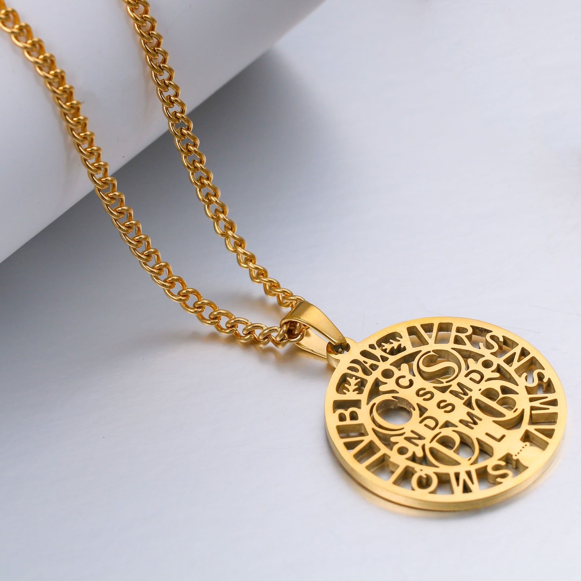 Christiandiscipleshop St. Benedict Symbol Openwork Pendant Necklace