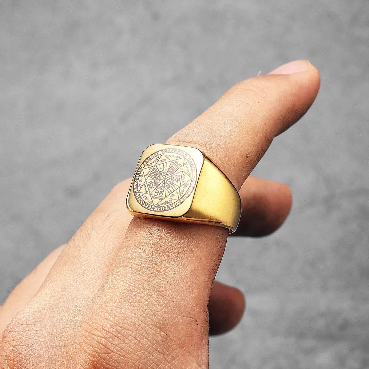 Christiandiscipleshop Seals of The Seven Archangels Protection Solomon Kabbalah Titanium Ring