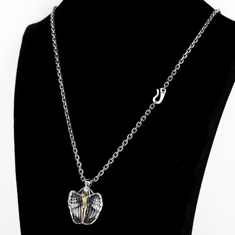 christiandiscipleshop Holy Jesus Redeeming Angel Prayer Religious Necklace