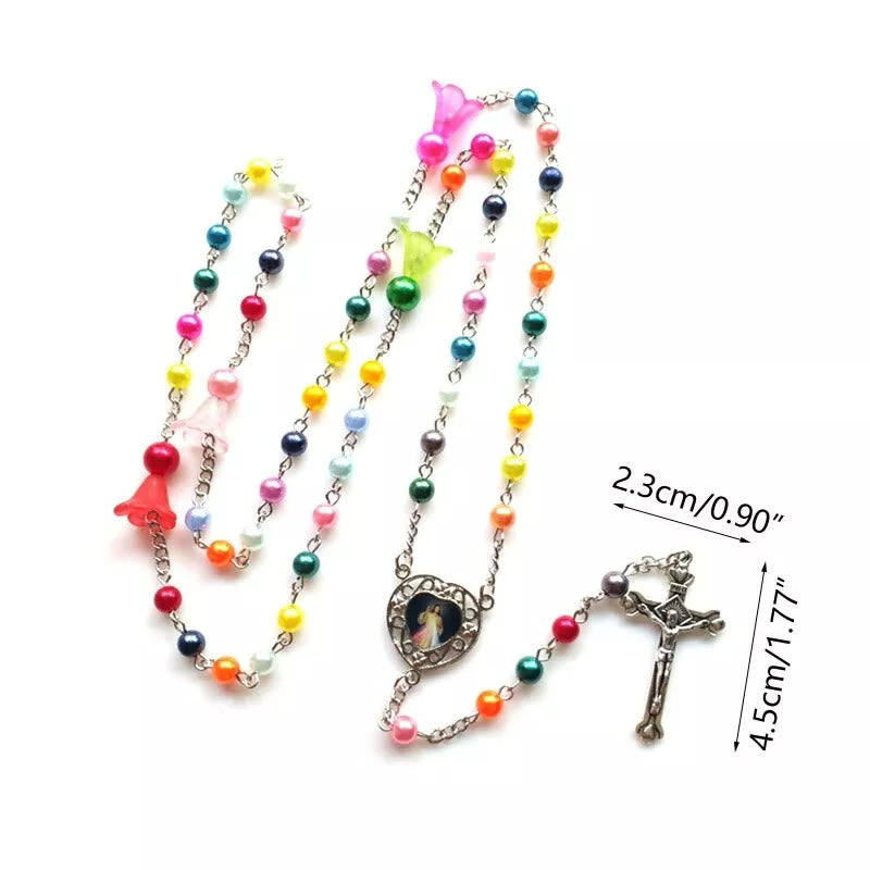christiandiscipleshopJesus & Mary Colorful Pearl Rosary