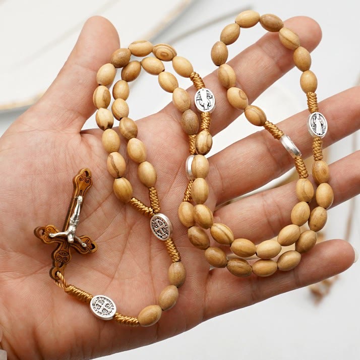 christiandiscipleshop Handmade Olive Wood Beads Prayer Single Decade Rosary