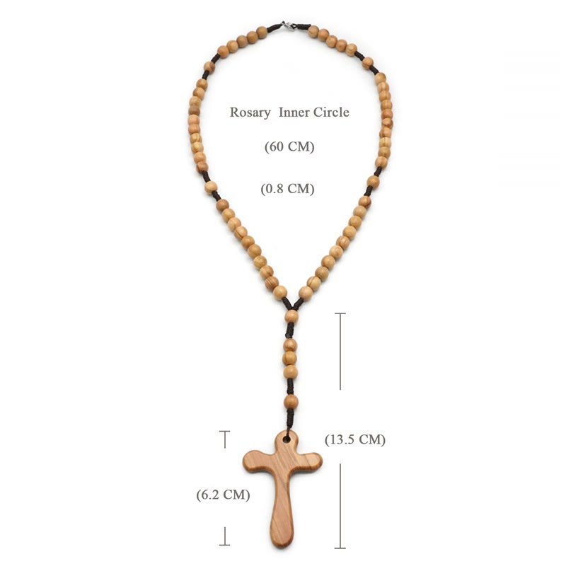 christiandiscipleshop Handmade Polished Olive Wood Cross Car Rosary