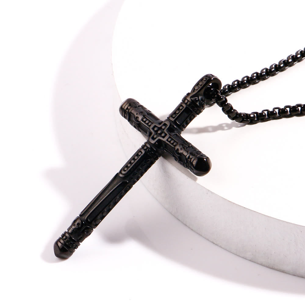 Christiandiscipleshop Floral Engraved Cross Colorful Pendant Necklace