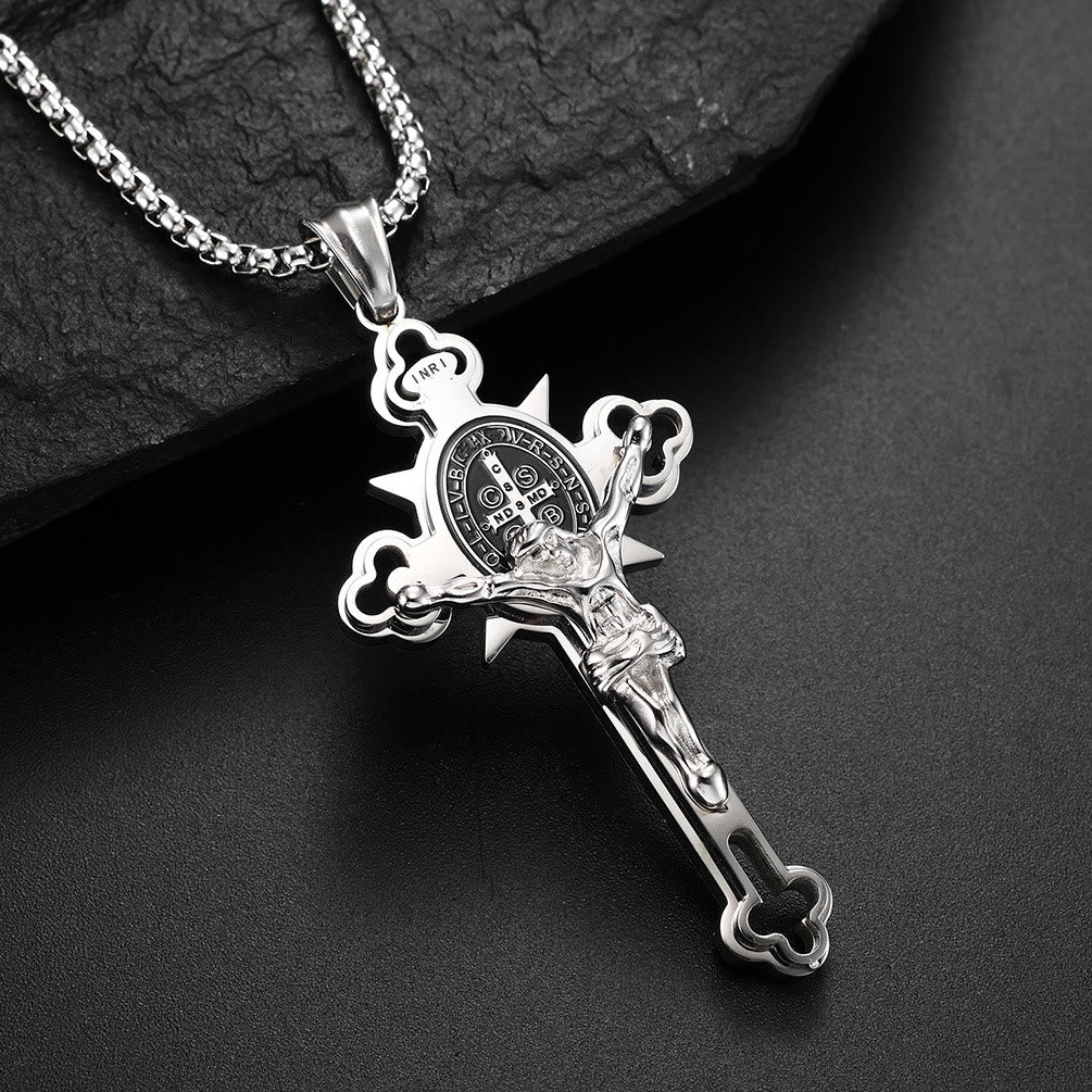Christiandiscipleshop St. Benedict Symbol Crucifix Necklace