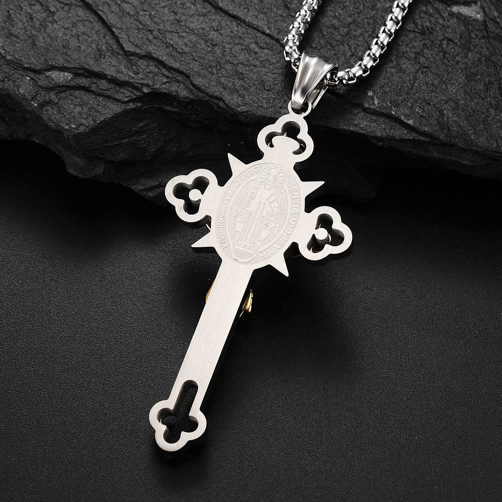 Christiandiscipleshop St. Benedict Symbol Crucifix Necklace