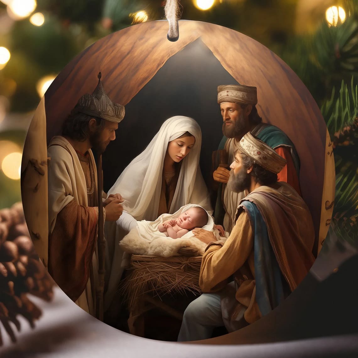 Christiandiscipleshop Realistic Styles Jesus Born Christmas Hanging Ornaments A