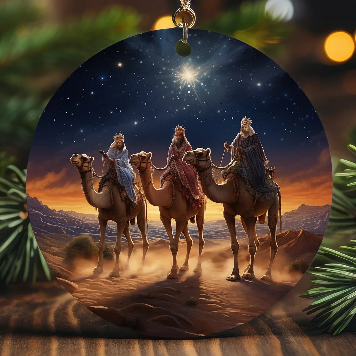 christiandiscipleshop Illustration Styles Three Wisemen Kings Christmas Hanging Ornaments A