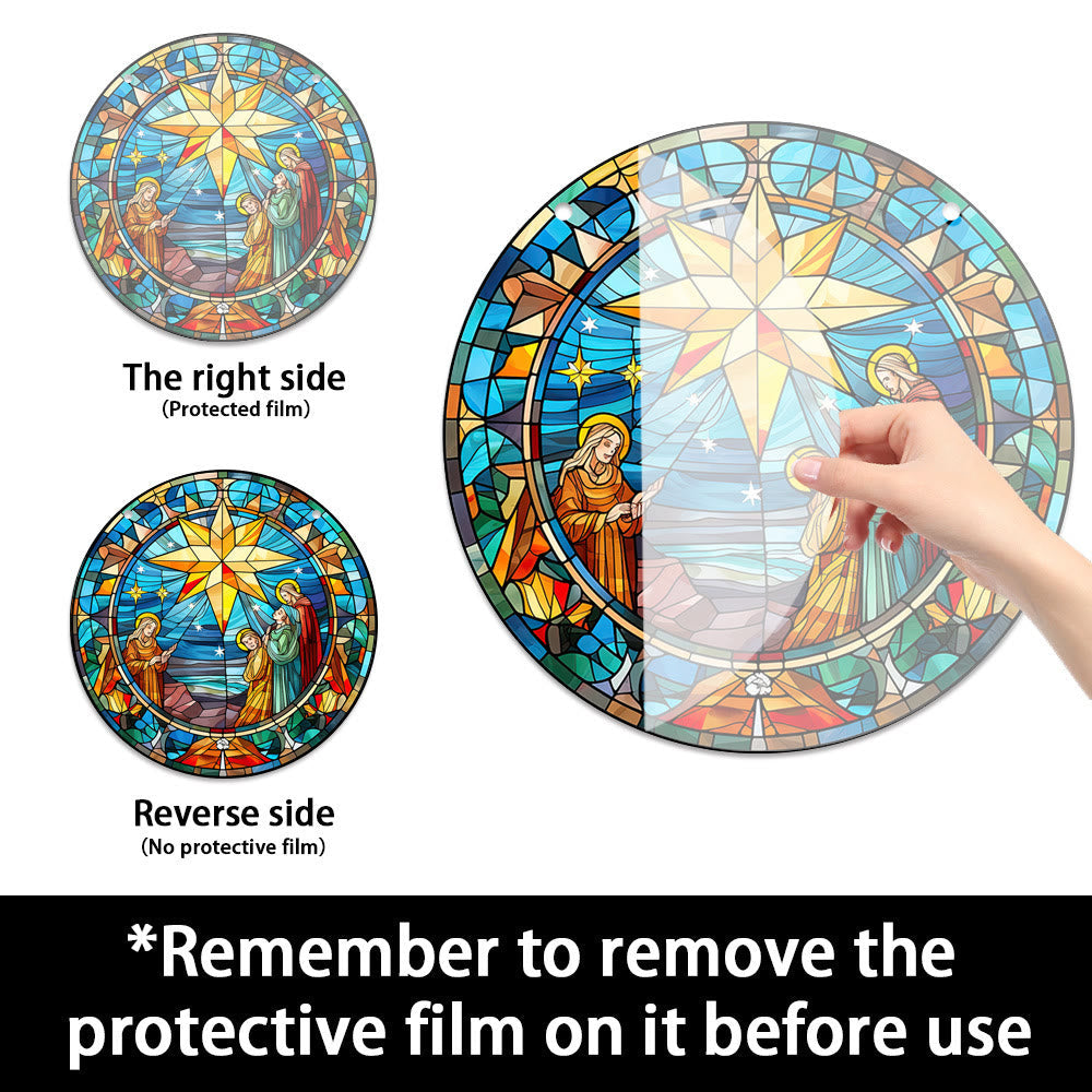 Christiandiscipleshop Buntglas-Stile Bunte Christus-Szene Hängende Ornamente E