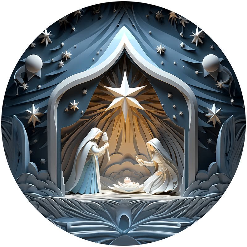 Christianartworkshop Blue Series 10 Styles Nativity Festive Decor Hanging Ornaments B