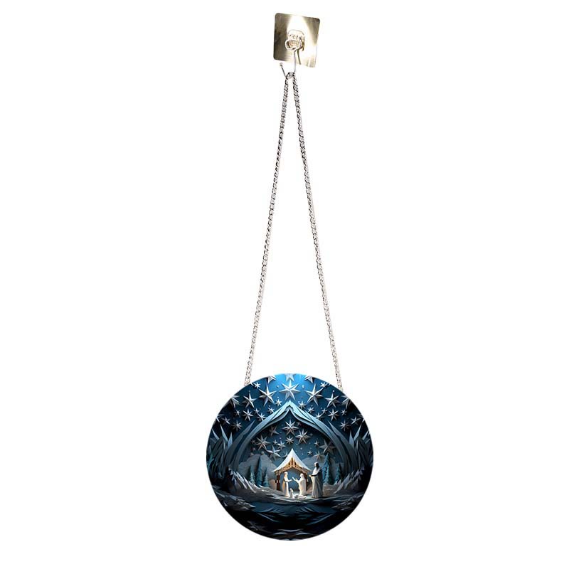 Christianartworkshop Blue Series 10 Styles Nativity Festive Decor Hanging Ornaments D