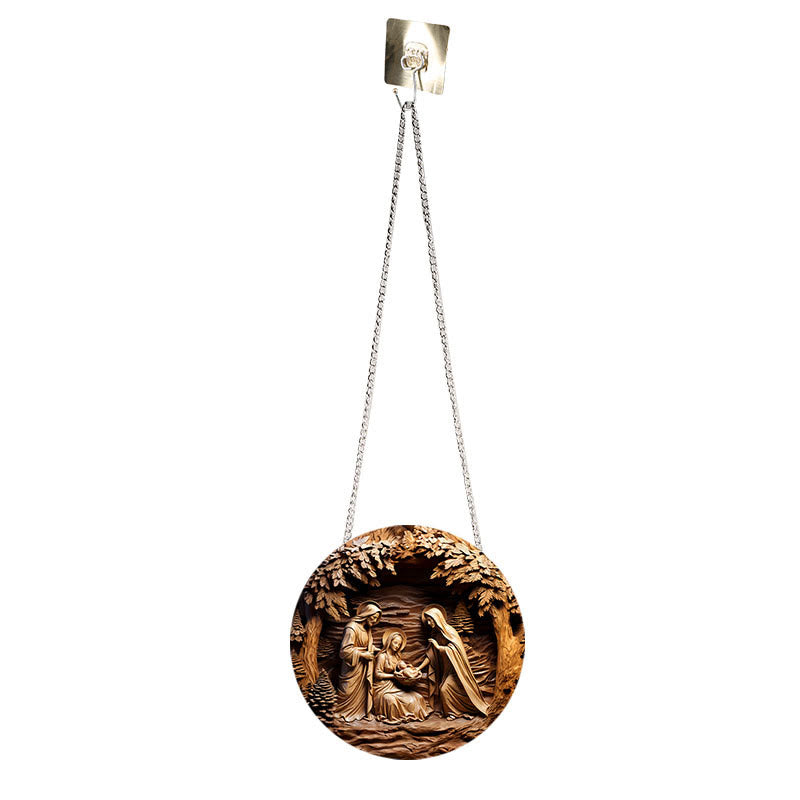 Christianartworkshop Brown Series 8 Styles Christ Nativity Festive Decor Hanging Ornaments B