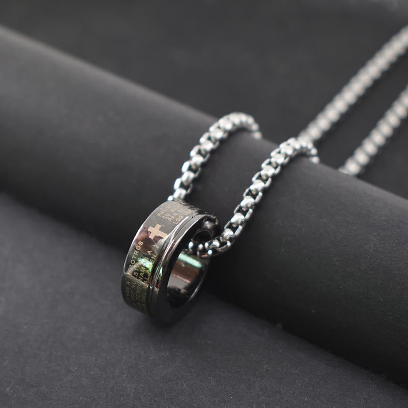 Christiandiscipleshop Combination Style Bible Verse Ring & Chain Necklace