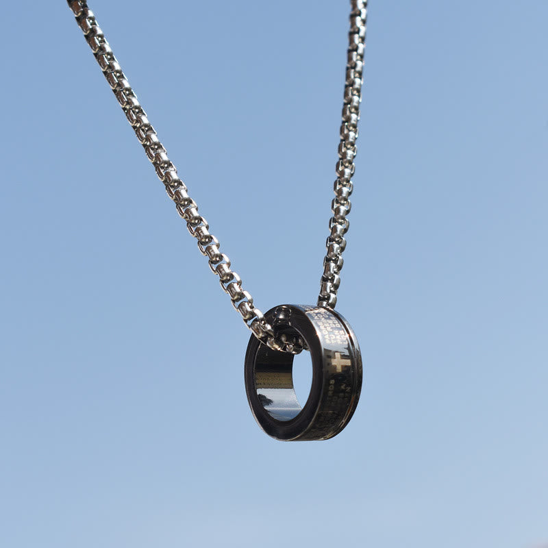 Christiandiscipleshop Combination Style Bible Verse Ring & Chain Necklace