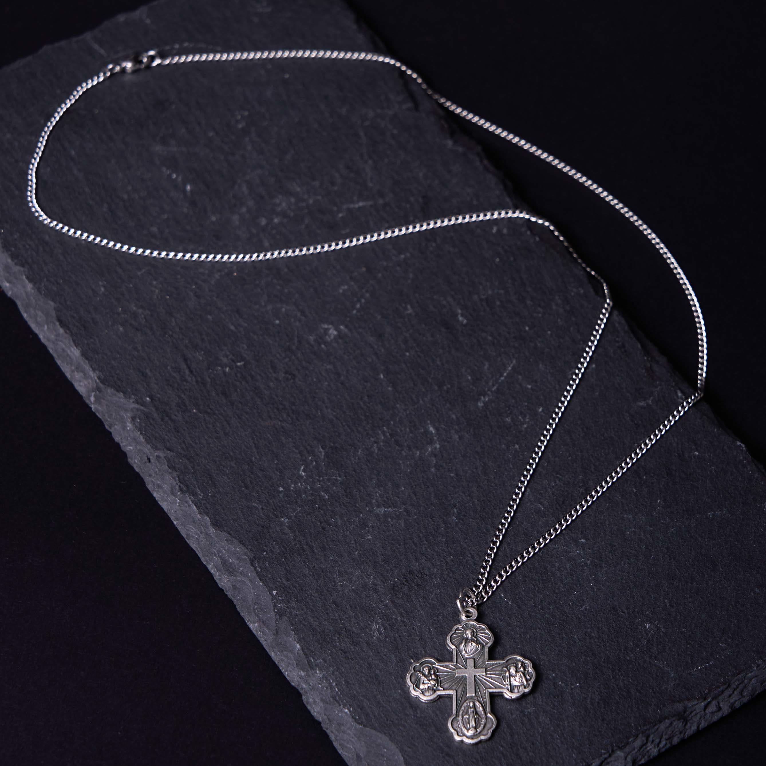 Christianartworkshop Classic Style Carmelite Five-in-One Four-Way Cross Pendant Alloy Necklace