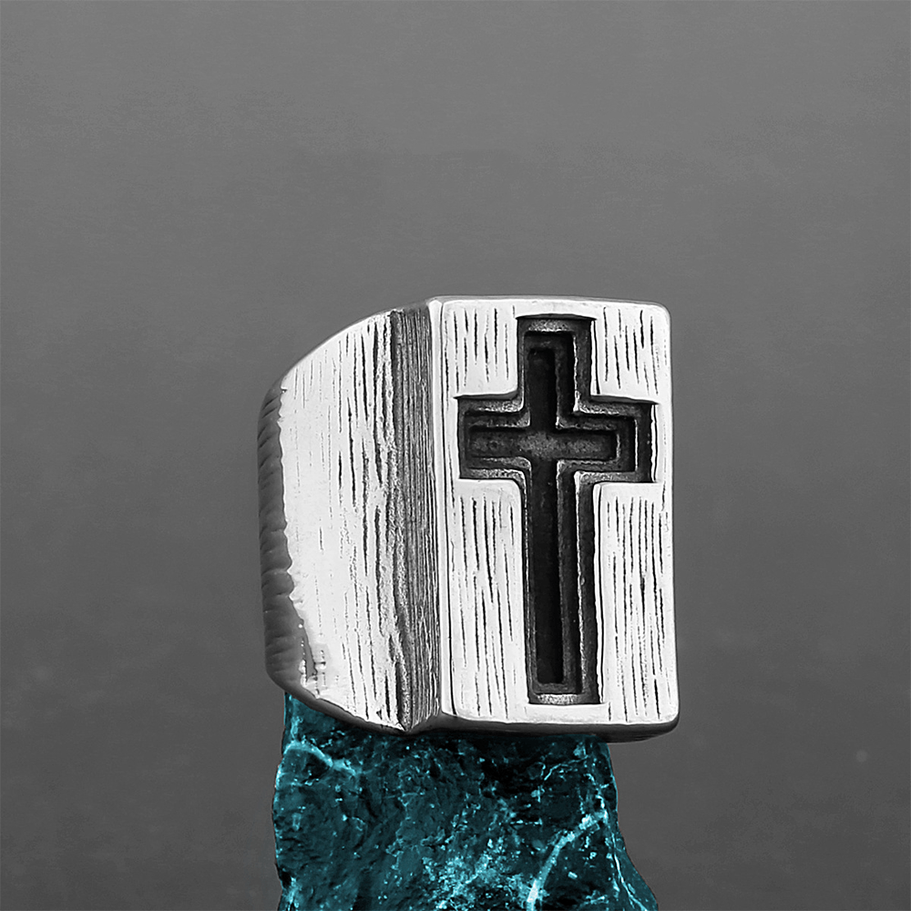 Christiandiscipleshop Retro Minimalist Style Broadside Cross Ring