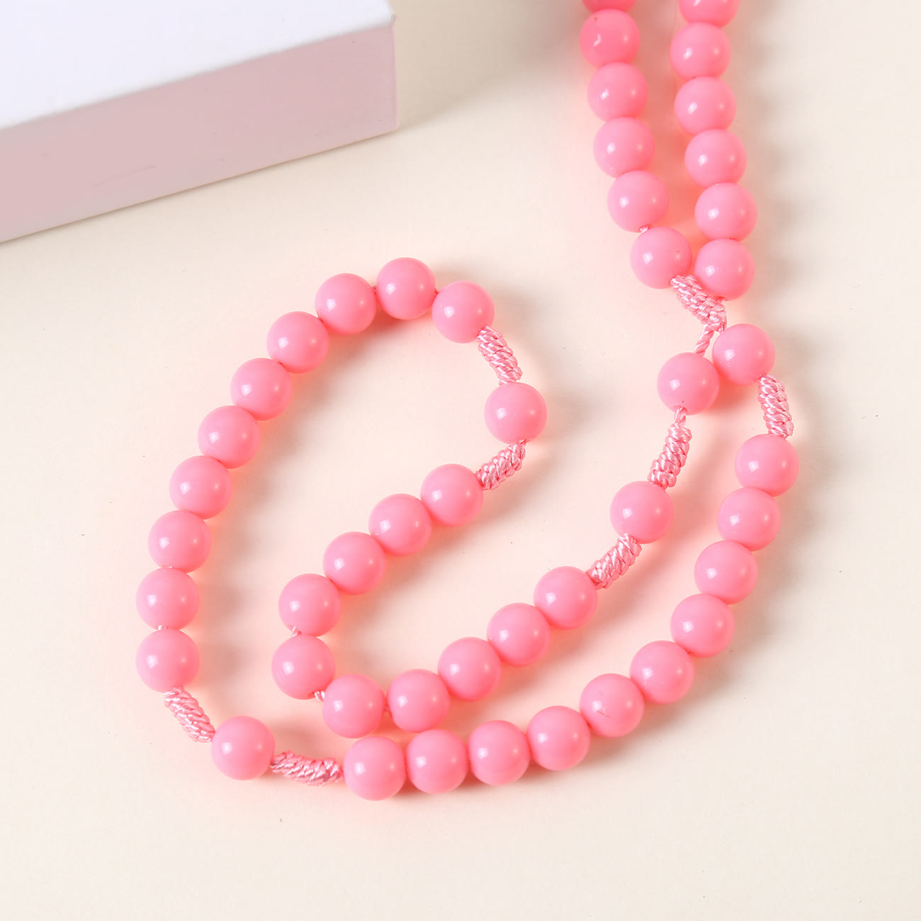 Christiandiscipleshop Guardian Angel & Crucifix of 8 mm Round Pink/Blue Acrylic Nylon Cord Child Rosary