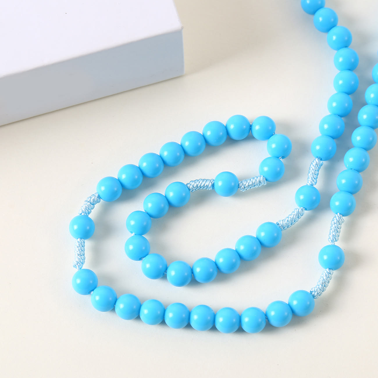 Christiandiscipleshop Guardian Angel & Crucifix of 8 mm Round Pink/Blue Acrylic Nylon Cord Child Rosary
