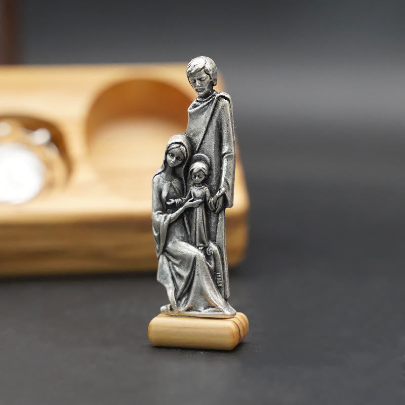 christiandiscipleshop Handmade Religious Devotional Olive Wood Holy Family Rosary Set