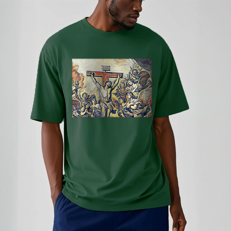 Christiandiscipleshop Classic Style Crucifixion of Jesus Classic Short Sleeve Washed T-shirt