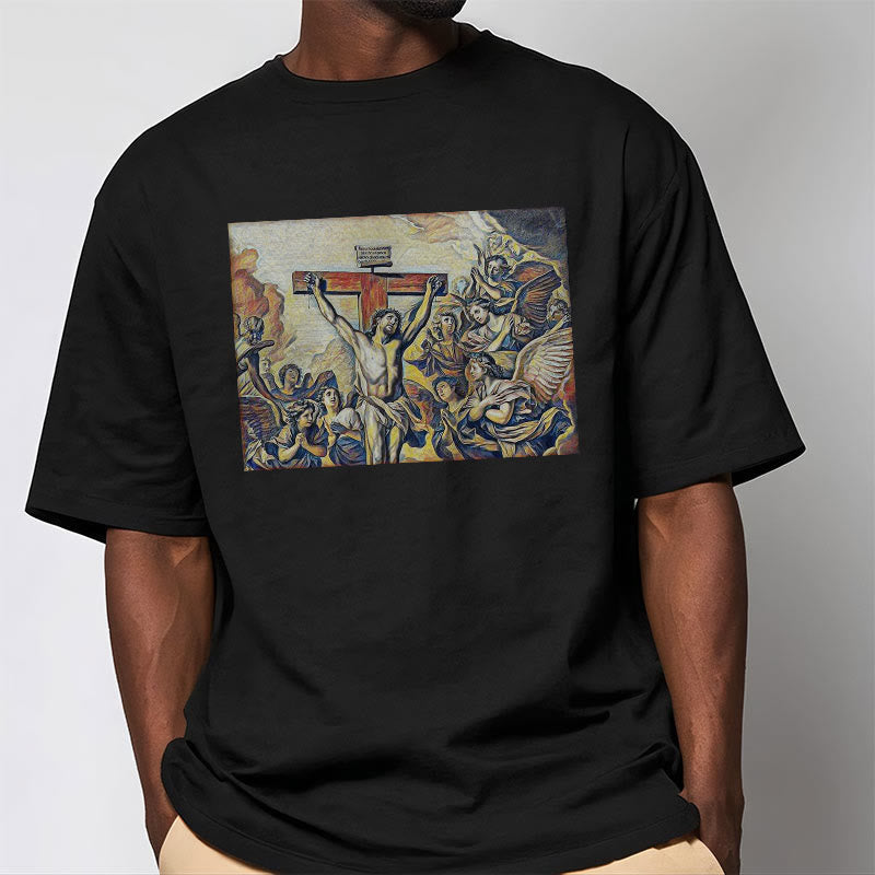 Christiandiscipleshop Classic Style Crucifixion of Jesus Classic Short Sleeve Washed T-shirt