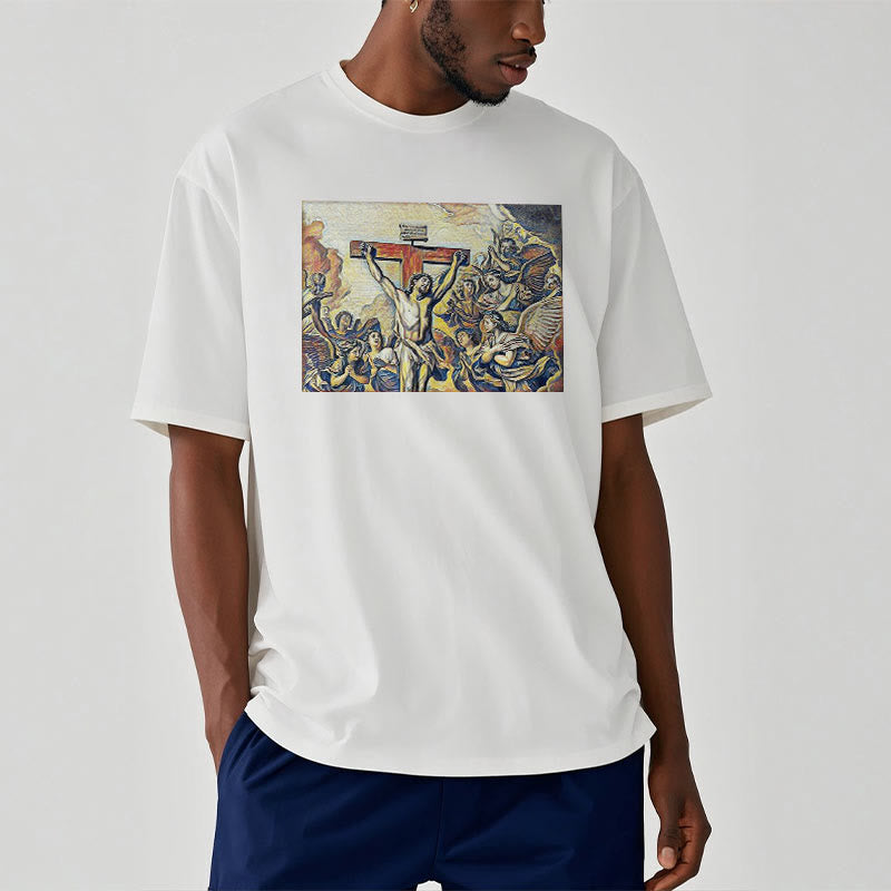 Christiandiscipleshop Classic Style Crucifixion of Jesus Classic Short Sleeve Washed T-shirt