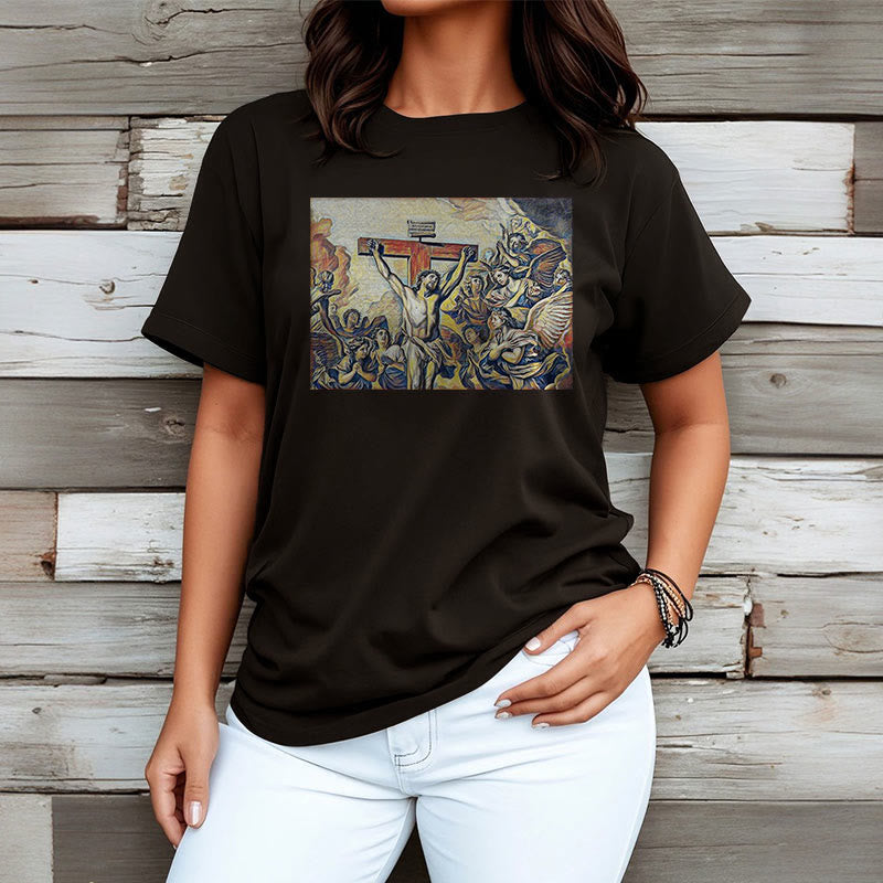 Christiandiscipleshop Classic Style Crucifixion of Jesus Classic Short Sleeve Washed T-shirt