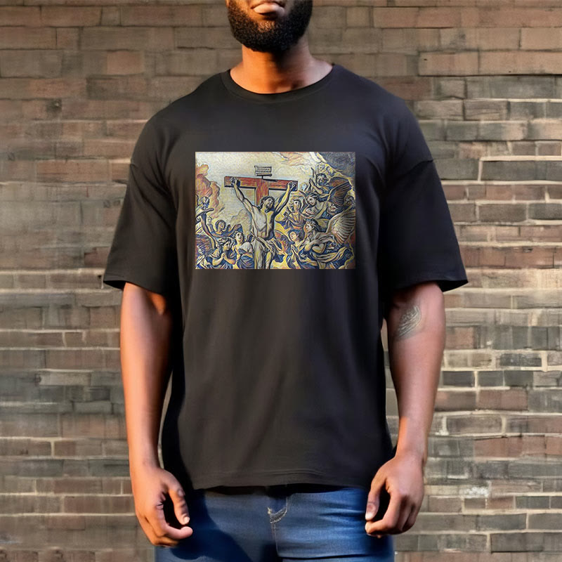 Christiandiscipleshop Classic Style Crucifixion of Jesus Classic Short Sleeve Washed T-shirt