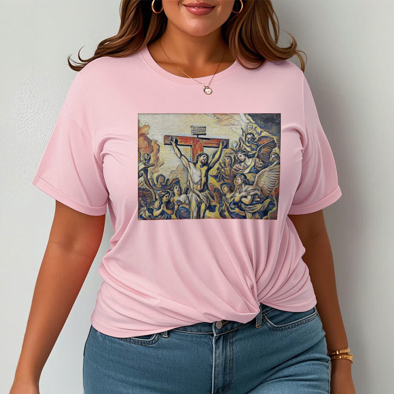 Christiandiscipleshop Classic Style Crucifixion of Jesus Classic Short Sleeve Washed T-shirt