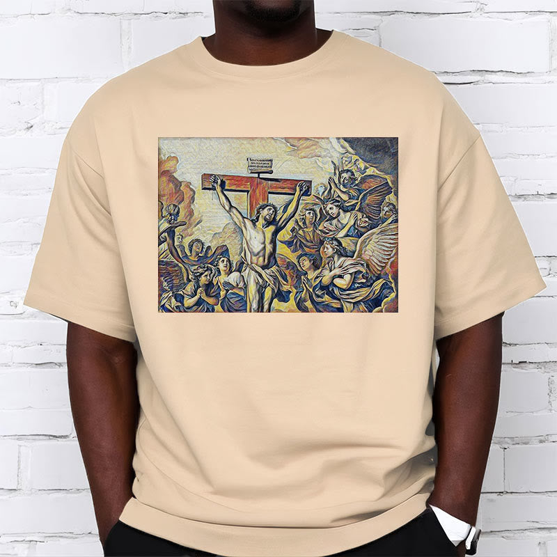 Christiandiscipleshop Classic Style Crucifixion of Jesus Classic Short Sleeve Washed T-shirt