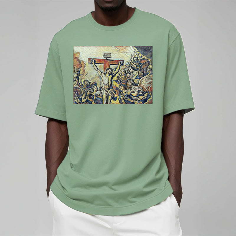 Christiandiscipleshop Classic Style Crucifixion of Jesus Classic Short Sleeve Washed T-shirt