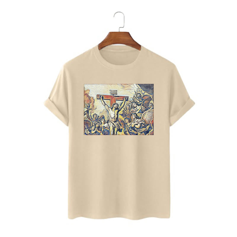 Christiandiscipleshop Classic Style Crucifixion of Jesus Classic Short Sleeve Washed T-shirt