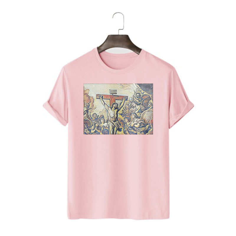Christiandiscipleshop Classic Style Crucifixion of Jesus Classic Short Sleeve Washed T-shirt