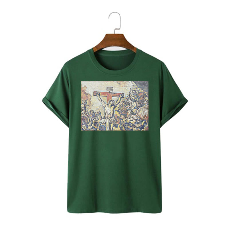 Christiandiscipleshop Classic Style Crucifixion of Jesus Classic Short Sleeve Washed T-shirt