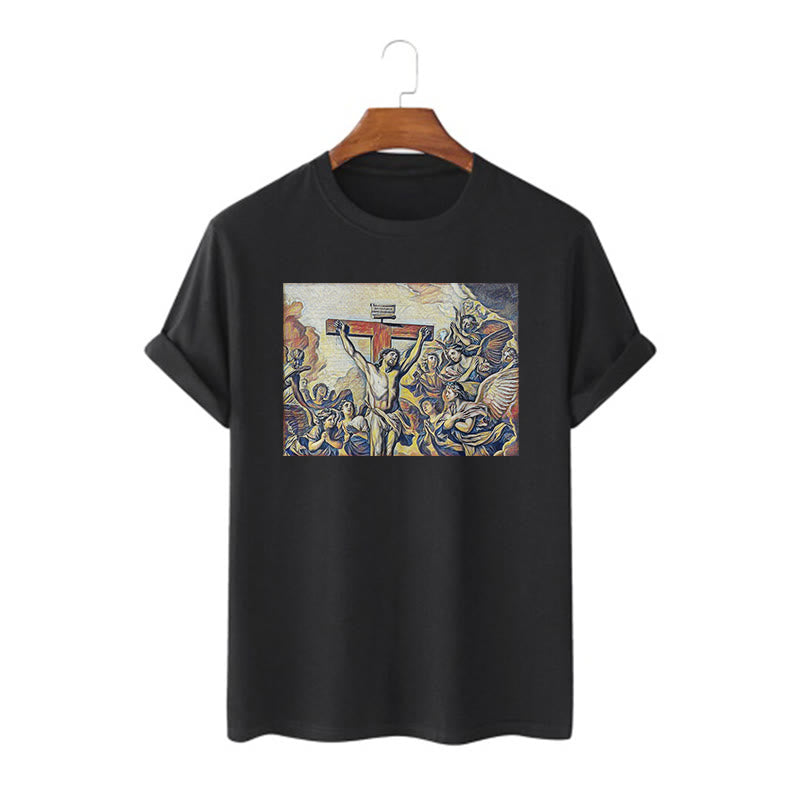 Christiandiscipleshop Classic Style Crucifixion of Jesus Classic Short Sleeve Washed T-shirt
