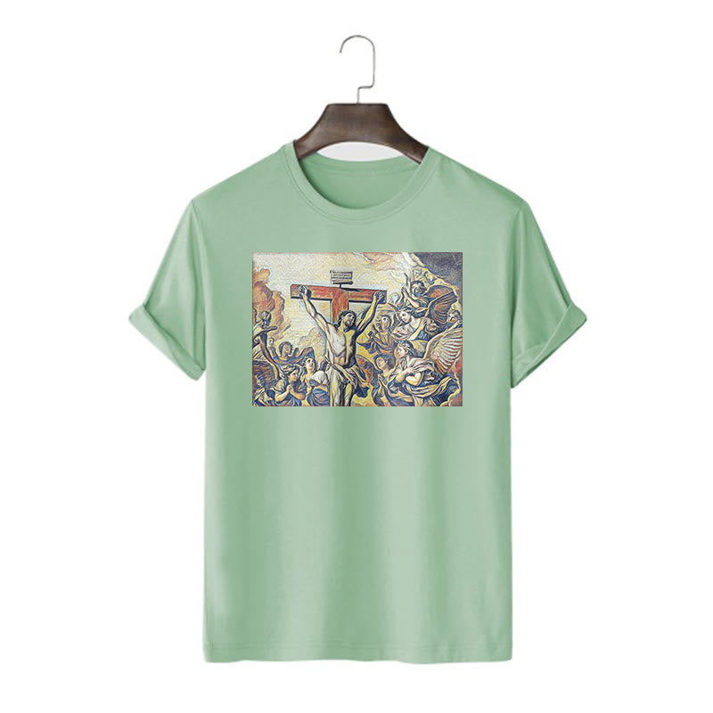 Christiandiscipleshop Classic Style Crucifixion of Jesus Classic Short Sleeve Washed T-shirt