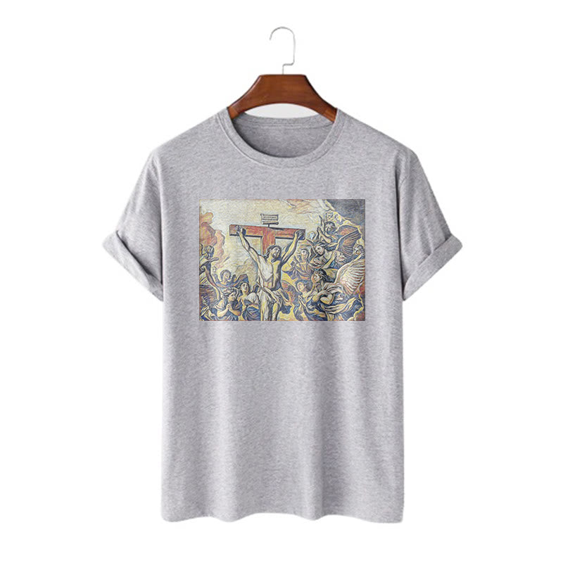 Christiandiscipleshop Classic Style Crucifixion of Jesus Classic Short Sleeve Washed T-shirt