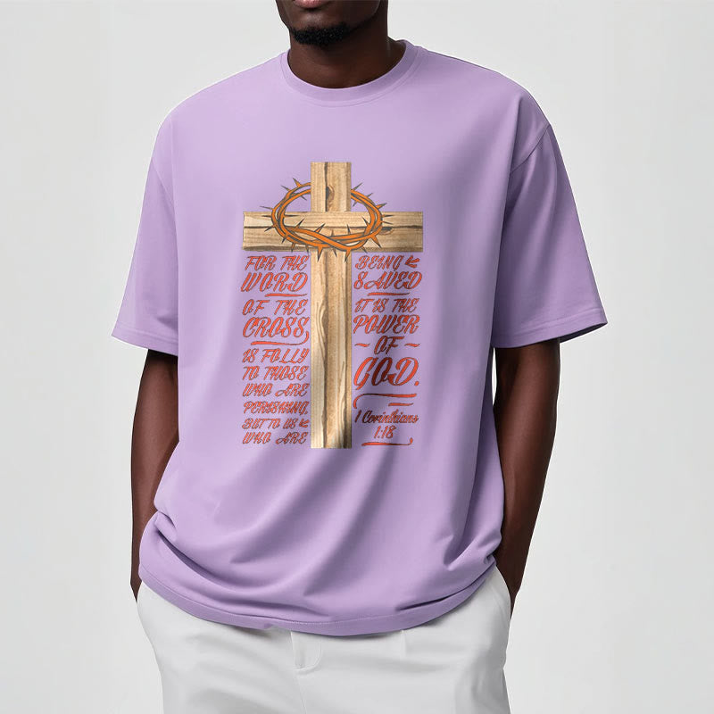 Christiandiscipleshop Classic Style Power of God - 1 Corinthians 1:18 Short Sleeve Washed T-shirt