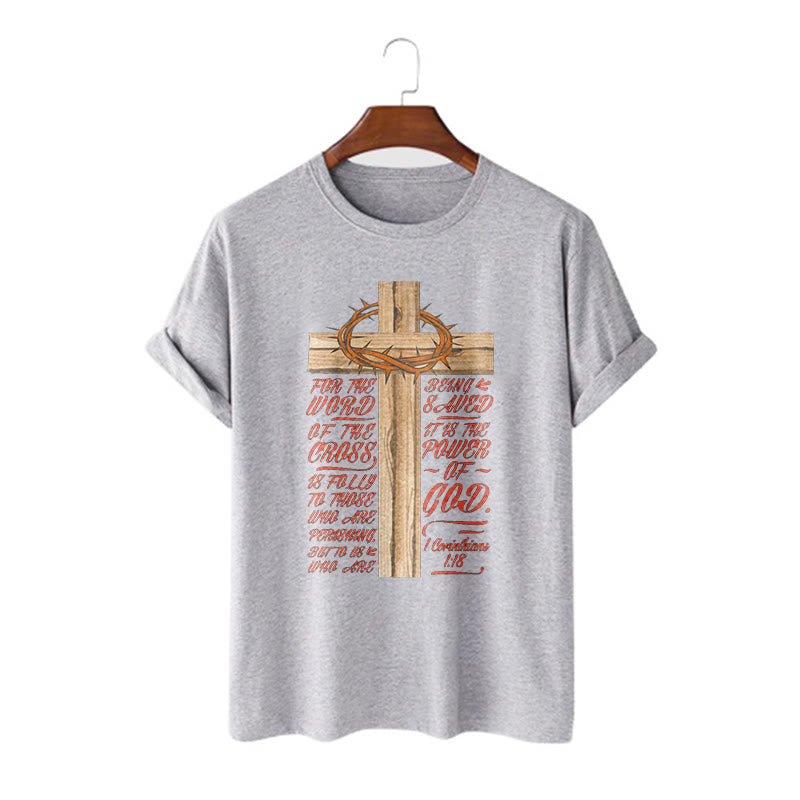Christiandiscipleshop Classic Style Power of God - 1 Corinthians 1:18 Short Sleeve Washed T-shirt