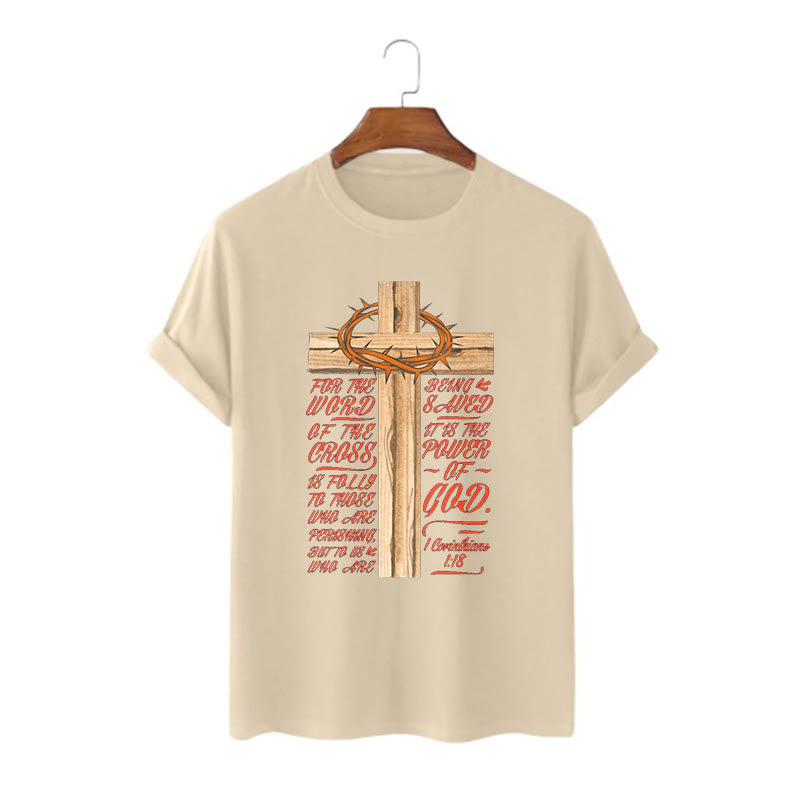 Christiandiscipleshop Classic Style Power of God - 1 Corinthians 1:18 Short Sleeve Washed T-shirt