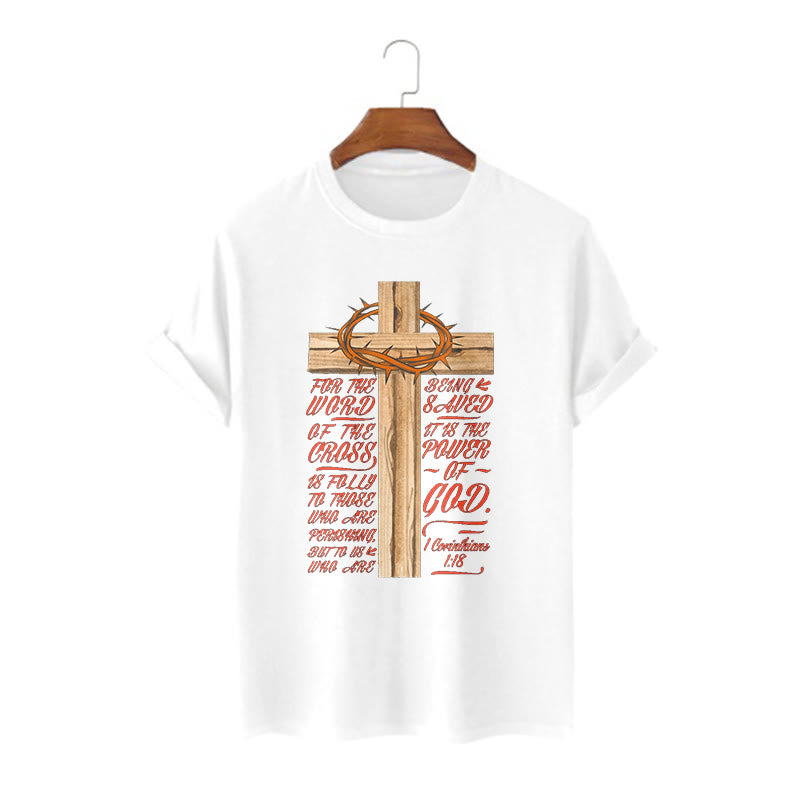 Christiandiscipleshop Classic Style Power of God - 1 Corinthians 1:18 Short Sleeve Washed T-shirt